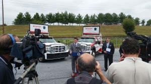 Pennsylvania Lt. Governor Jim Cawley announces the DOT's first sponsorship effort: the State Farm Safety Patrol.